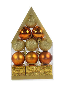 Itsy Bitsy - Christmas Decorative Ornament Hanging Orange Gold
