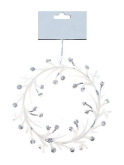 Itsy Bitsy - Christmas Decoration Hanging Glitter Wreath Silver