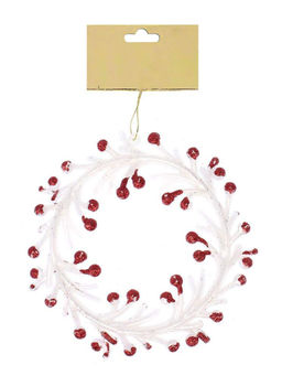 Itsy Bitsy - Christmas Decoration Hanging 110Mm Glitter Wreath Red