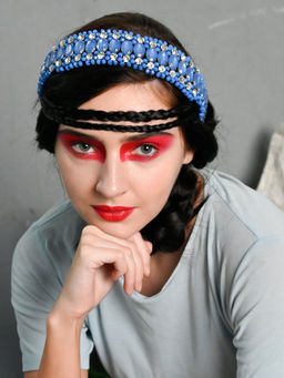 Odette - Blue Sapphire with Beads Hairband