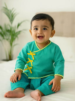Somersault - Turquoise Dhoti Kurta- Newborn (Set of 2)