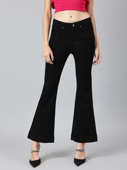 Xpose - Women Black Comfort Flared High-Rise Stretchable Jeans