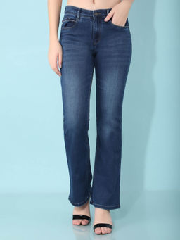 CRIMSOUNE CLUB - Womens Blue Bootcut Jeans