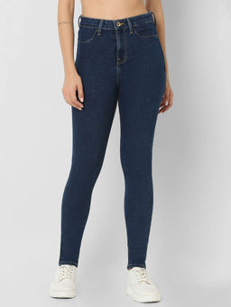 Spykar - Dark Blue Super Slim Fit High Rise Jeans for Women