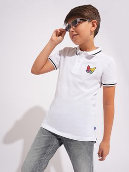 Jack & Jones Junior - Boys Solid Print Regular Fit Polo T-Shirt