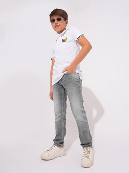 Jack & Jones Junior - Boys Solid Straight Fit Jeans