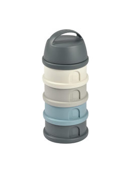 Beaba - Stacked Formula Container with 4 Compartments Blue-Mineral Grey - 0 Plus month