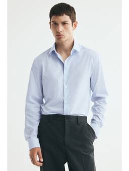 H&M - Men Blue Slim Fit Easy-Iron Shirt
