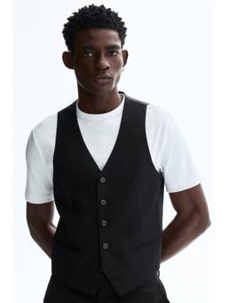 H&M - Men Black Slim Fit Suit Waistcoat