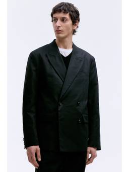 H&M - Men Black Relaxed Fit Double-Breasted Jacket