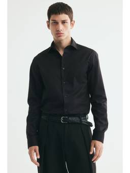 H&M - Men Black Slim Fit Cotton Shirt