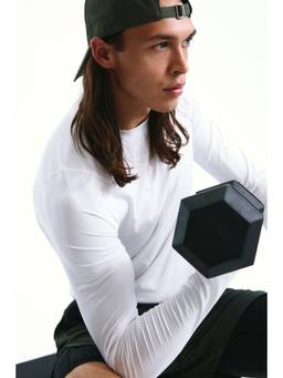 H&M - Men White Compression Fit Sports Top with Drymove