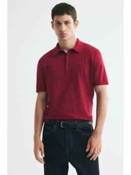 H&M - Men Red Regular Fit Polo T-Shirt