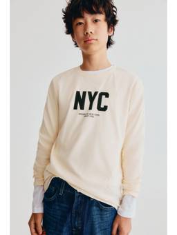 H&M - Boys White Printed Long-Sleeved T-Shirt