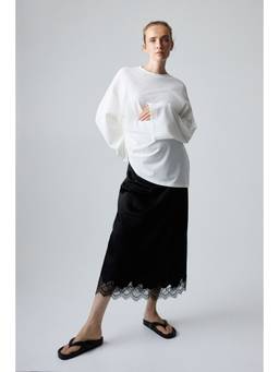 H&M - Women Black Mama Lace-Trimmed Slip Skirt