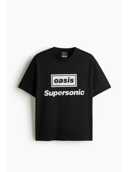 H&M - Men Black Loose Fit T-Shirt