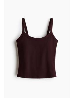 H&M - Women Maroon Integral-Bra Sports Vest Top With Softmove