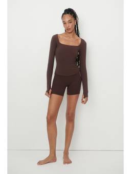 H&M - Women Brown Long-Sleeved Sports Top With Softmove