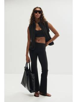 H&M - Women Black Fleece Sports Gilet