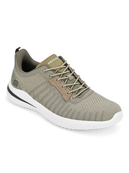 SKECHERS - Men DELSON 3 Khaki Casual Slip On Sneakers