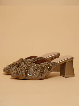 ERIDANI - Eira Antique Bronze Embroidered Mules