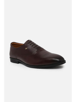 Louis Philippe - Men Brown Leather Lace Up Oxfords