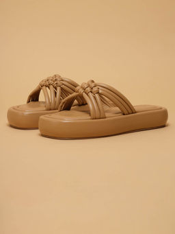 ERIDANI - Prisca Beige Casual Flatform Sandals