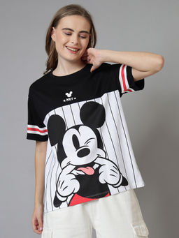 Free Authority - Mickey and Friends Printed Oversized T-Shirt - Multi-Color