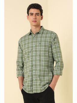 Allen Solly - Men Green Checks Casual Shirt