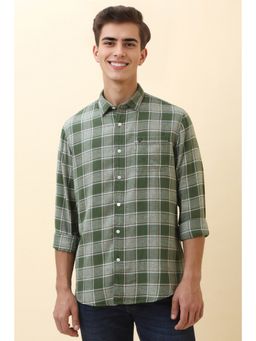 Allen Solly - Men Olive Checks Casual Shirt