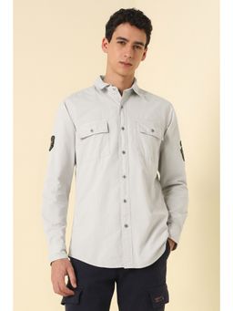 Allen Solly - Men Grey Solid Casual Shirt