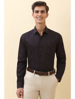 Allen Solly - Men Burgundy Printed Formal Shirt