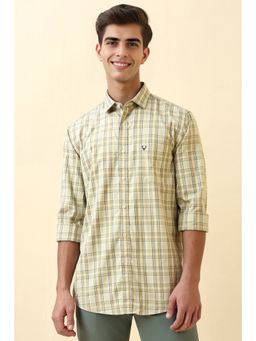 Allen Solly - Men Beige Checks Casual Shirt
