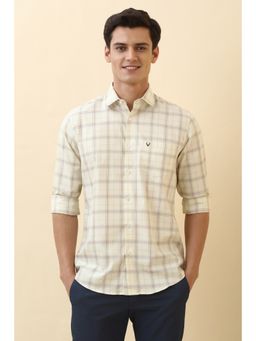 Allen Solly - Men Beige Checks Casual Shirt