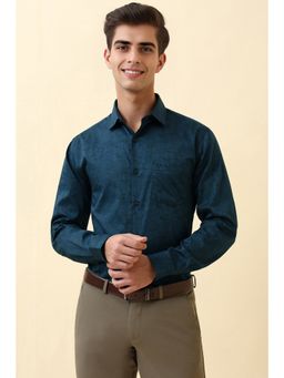 Allen Solly - Men Navy Blue Printed Formal Shirt