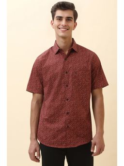 Allen Solly - Men Rust Printed Casual Shirt