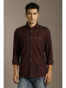 Louis Philippe - Men Brown Checks Casual Shirt