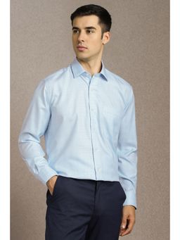 Louis Philippe - Men Blue Checks Formal Shirt