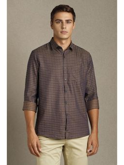 Louis Philippe - Men Brown Printed Casual Shirt