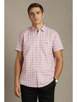Louis Philippe - Men Pink Checks Casual Shirt
