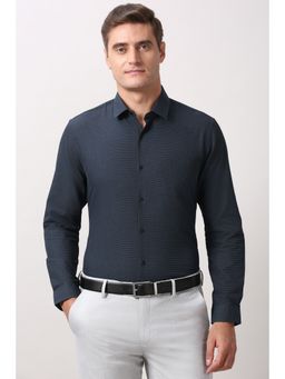 Peter England - Men Navy Blue Printed Formal Shirt