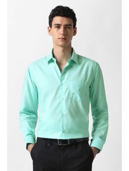 Van Heusen - Men Green Solid Party Shirt