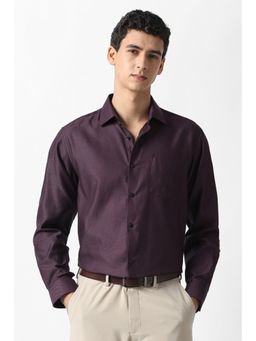 Van Heusen - Men Maroon Textured Party Shirt