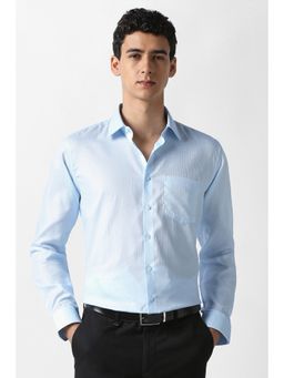 Van Heusen - Men Blue Textured Party Shirt