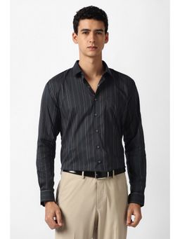 Van Heusen - Men Black Stripes Formal Shirt