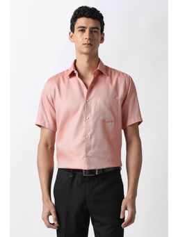 Van Heusen - Men Pink Textured Party Shirt