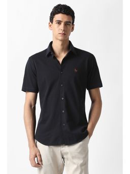 Van Heusen - Men Black Solid Casual Shirt