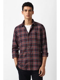 Van Heusen - Men Red Checks Casual Shirt