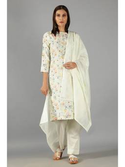 Barara Ethnic - Pastel Multi-color Floral Kurta (Set of 3)