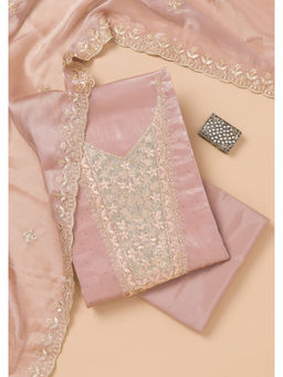 Koskii - Mauve Zari Tissue Unstitched Salwar Suit (Set of 3)